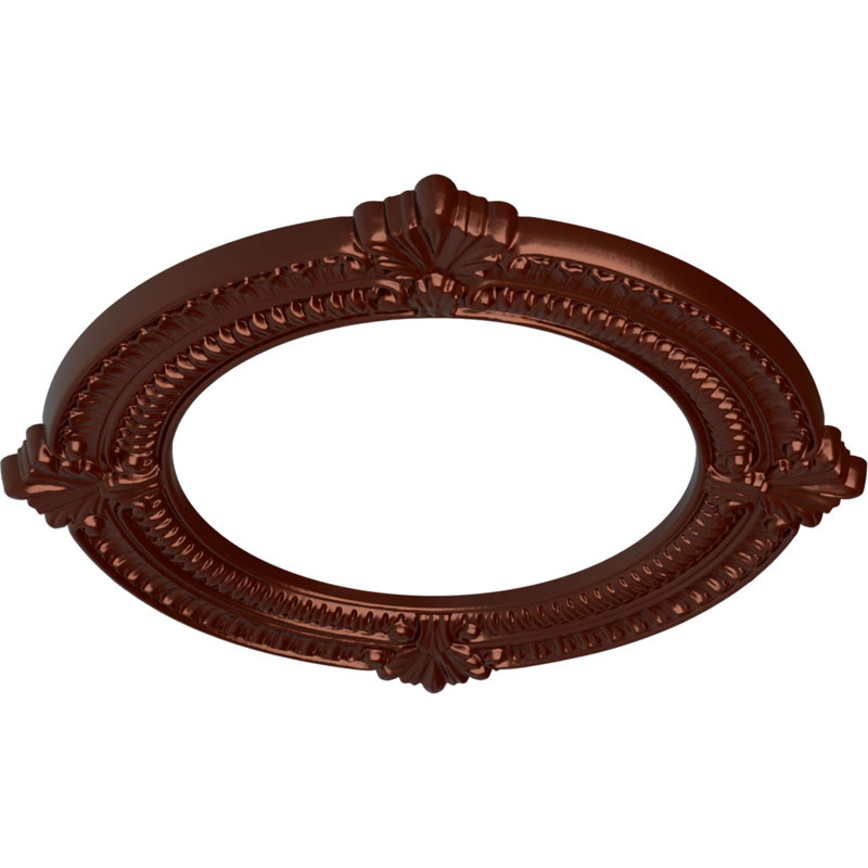Endurathane Benson Ceiling Medallion, 13 1/8"OD x 8"ID x 5/8"P (Fits Canopies up to 8"), Hand-Painted Antique Copper Finish