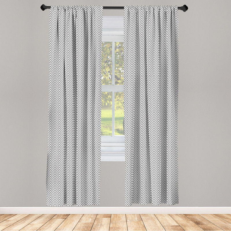 Geometric Semi-Sheer Rod Pocket Sliding Panel, 28" x 95"