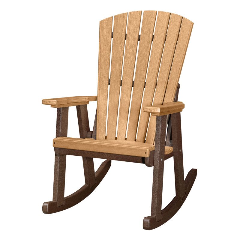 Chaise Adirondack à bascule en plastique Beraud, Beige / Brun