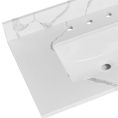 Dessus de meuble-lavabo double 60 po avec lavabo 60 po - Pour le remplacement du meuble-lavabo, sans armoire