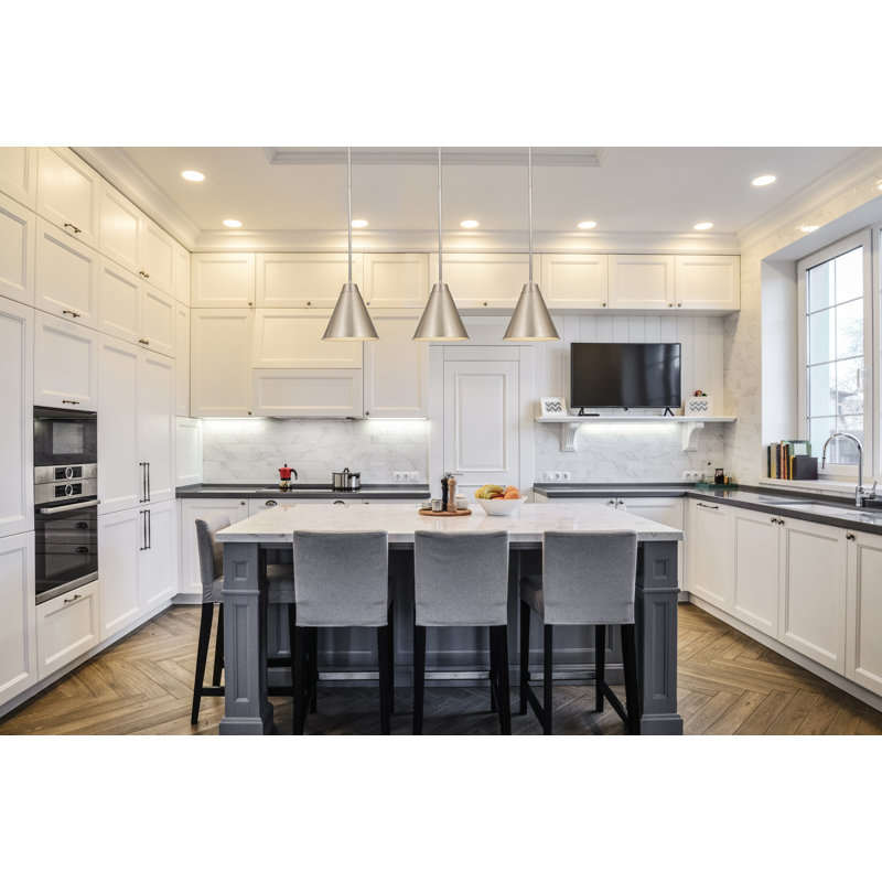 Haveman 1-Light Dimmable Adjustable Length Pendant, Brushed Nickel, 15.5" H x 12" W x 12" D
