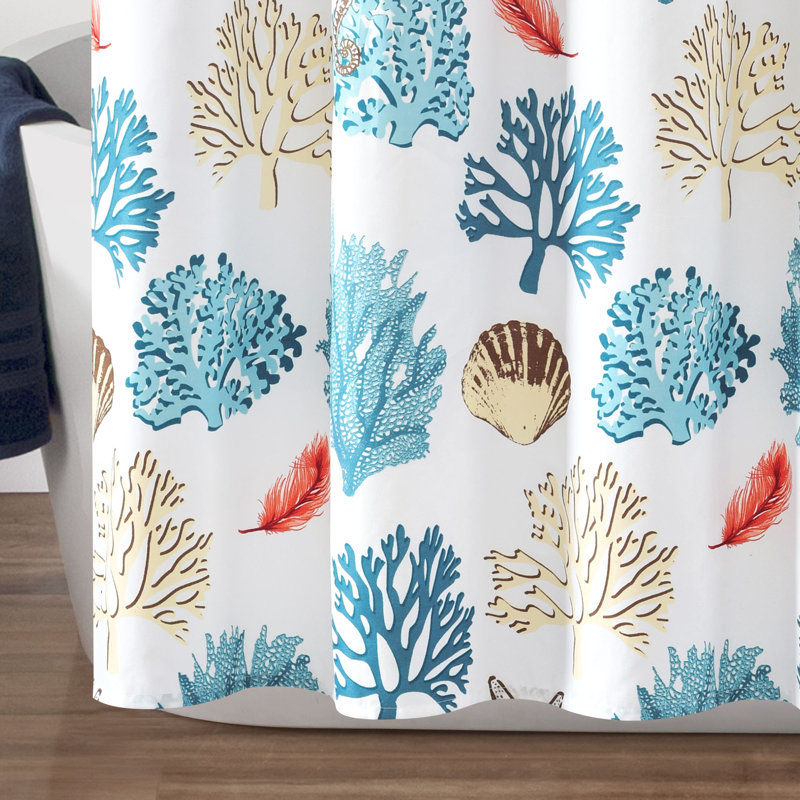 Rideau de douche simple Coastal Reef Feather