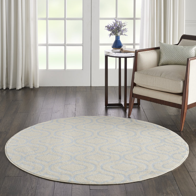 Xinrui Geometric Indoor Rug, Round 5'3"