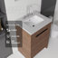 Meuble-lavabo autoportant de 24 po avec lavabo, porte à fermeture douce, comptoir et dosseret en marbre de granite blanc de 2 po, contreplaqué, brun-2138759312-2138759319