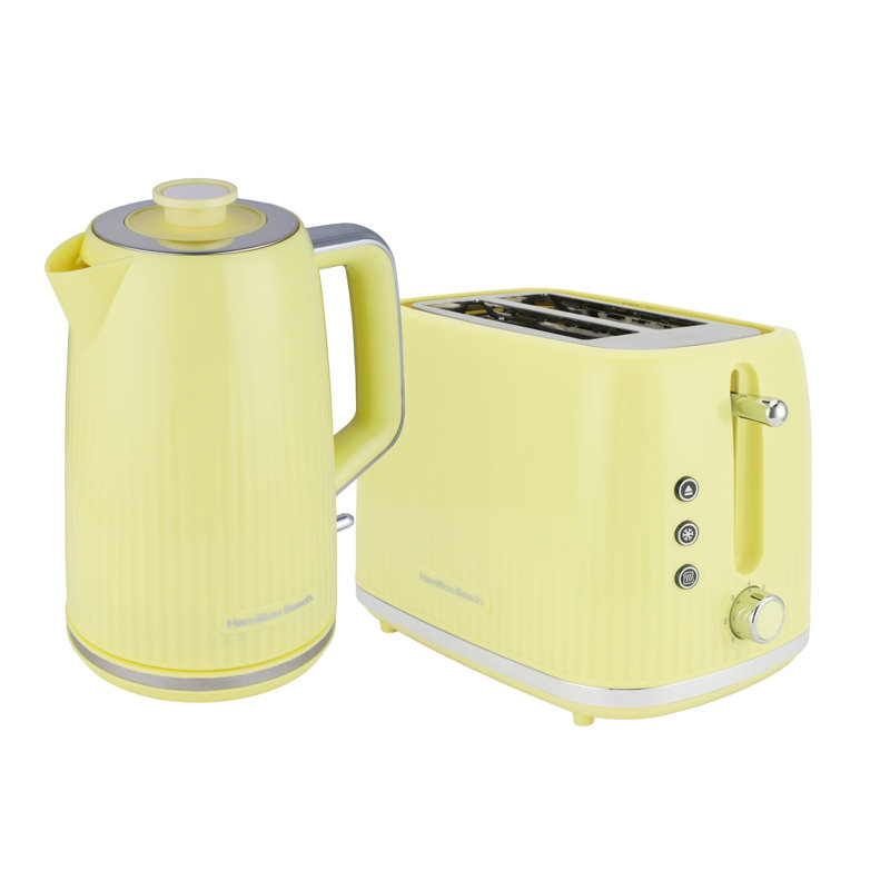 Hamilton Beach Miami 1.7L Kettle and 2 Slice Toaster Set, Yellow
