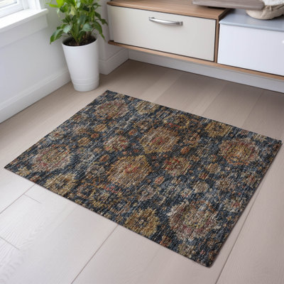 Premium Machine Washable Christina AMF1094 Damask Rug