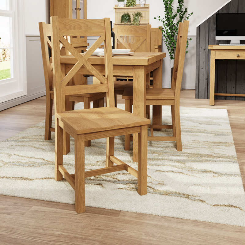 Oakham Cross Back Chair Wooden Seat
