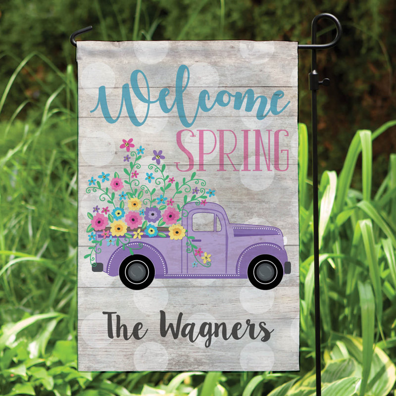 Drapeau de jardin en polyester 18 po x 12 po Spring Spring