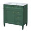 30'' Bathroom Vanity With Ceramic Sink, Modern Style, 3 Drawers, Adjustable Shelf, Cabinet Door Organizer, And Textured Handle For Organization 2 Regular Tip - Out Drawer, Smooth Metal Drawer Slides,