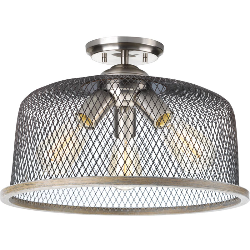 Kriner Semi Flush Mount, Brushed Nickel