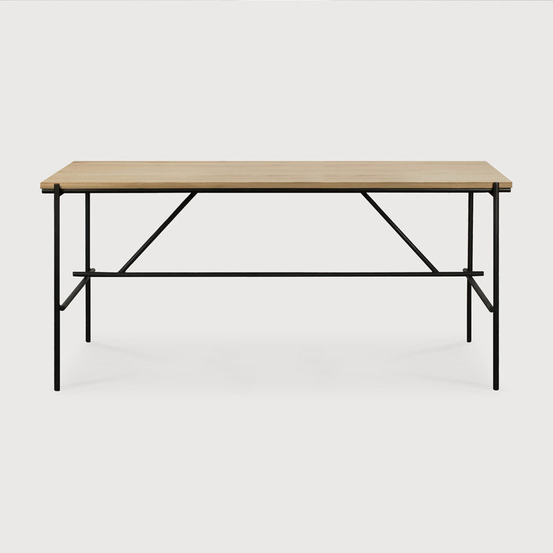 Oscar Solid Wood Writing Desk, 29.9" H x 66.9" W x 31.5" D, Oak