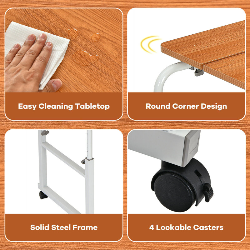 Adjustable Height Iron Drafting Table, Coffee