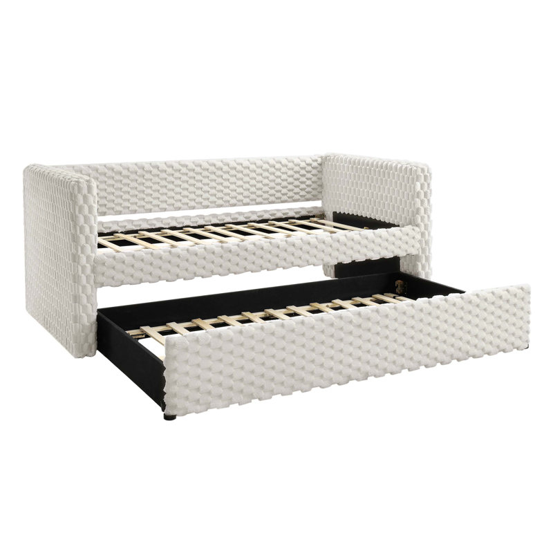 Magnifique gigogne gigogne à accoudoirs moderne 1 pièce, Blanc antique