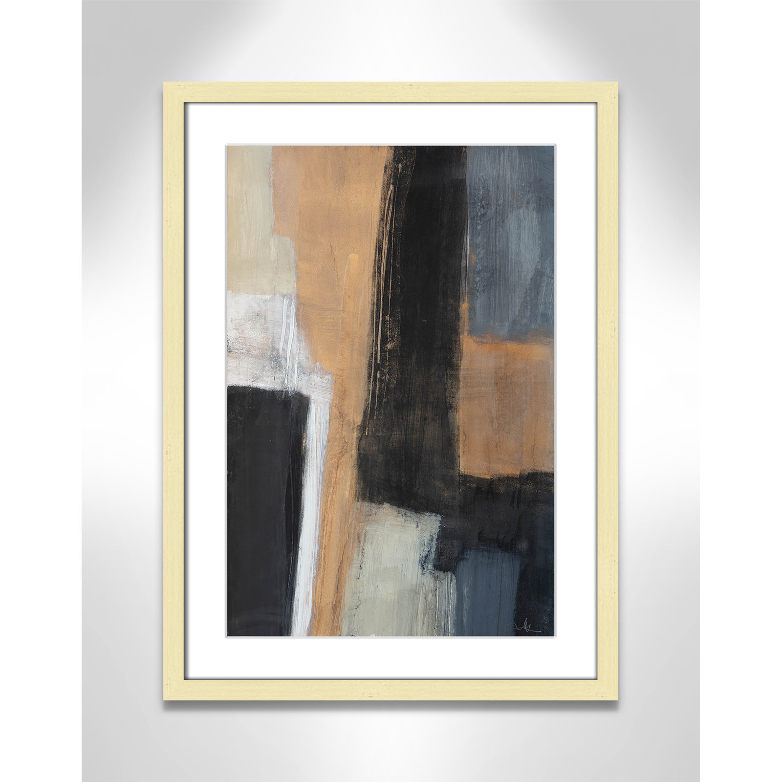 Metallic Slate I Print, 23" H x 17" W x 1.25" D, Gold Matted Picture Framed