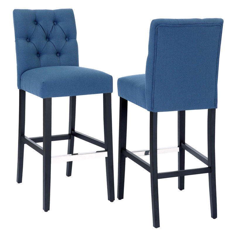 Tabouret de bar et de comptoir Wren (ensemble de 2), Thé, Noir, Tabouret de bar (siège d'une hauteur de 29 po)