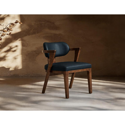 Chaise d'appoint rembourrée en cuir véritable Zaphiro