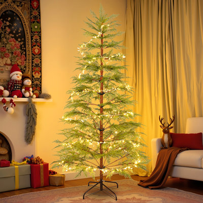 Arbre de Noël artificiel complet 6 pi avec lumières DEL et base en métal, arbre complet 612 pointes, décoration de Noël