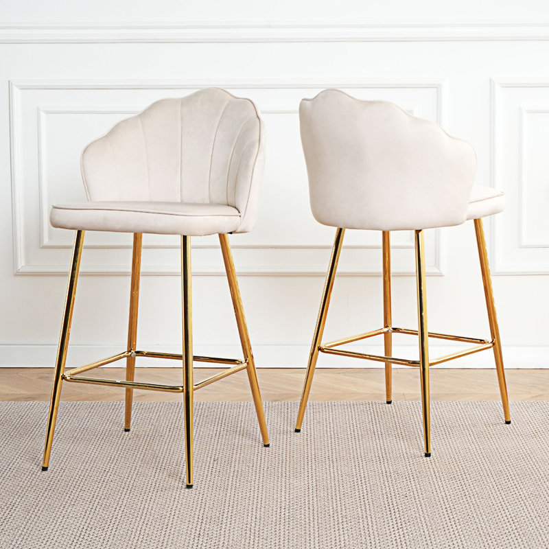 Ensemble de 2 chaises d'appoint rembourrées, Blanc cassé