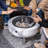 25.6" Round Fire Pit Table with Foldable Legs & Lid,  Wood Burning Fire Pit for Barbecue
