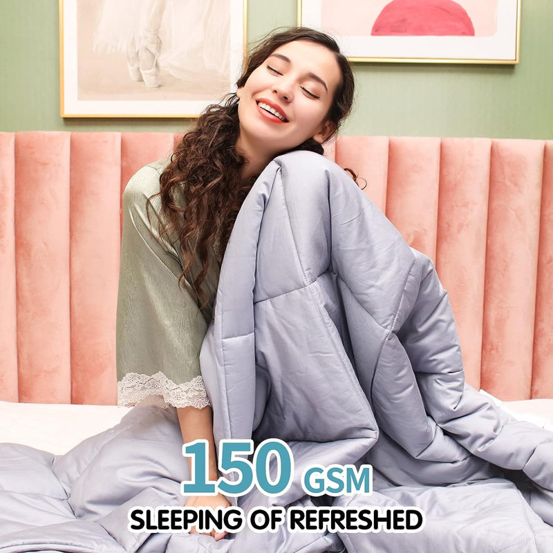Housse et couette 100% coton, Housse de couette pour grand lit, gris