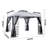 10' X 10' Patio Gazebo With Mosquito Net And Corner Shelves
