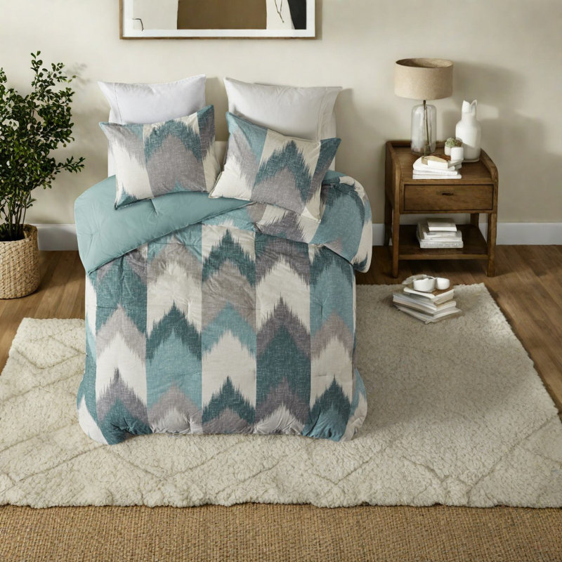 Ensembles de literie hypoallergéniques avec rembourrage en polyester, style turquoise moderne pour la maison