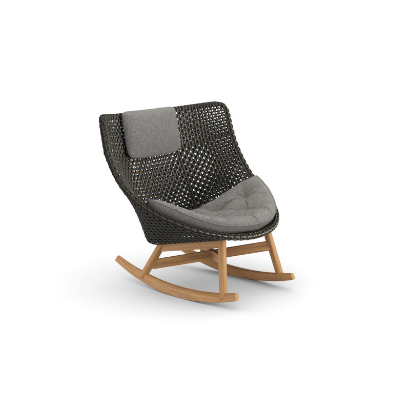Mbrace Teak Outdoor Rocker Chair, Arabica, Natura Dark Gray