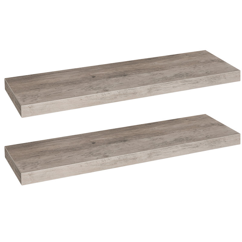 Kayleah 2 Piece Floating Shelf, 1.5" H x 31.5" W x 7.9" D, Greige