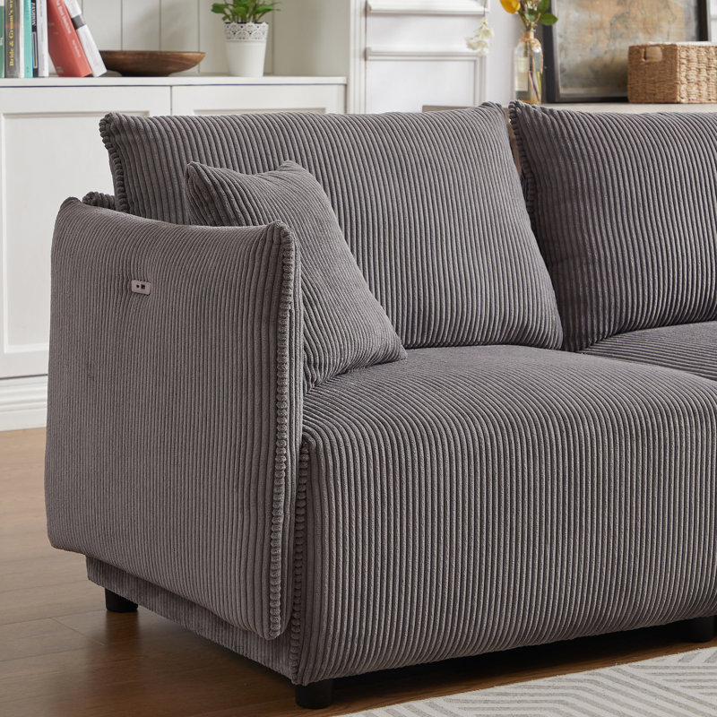 Velours côtelé Modern Living, Gris
