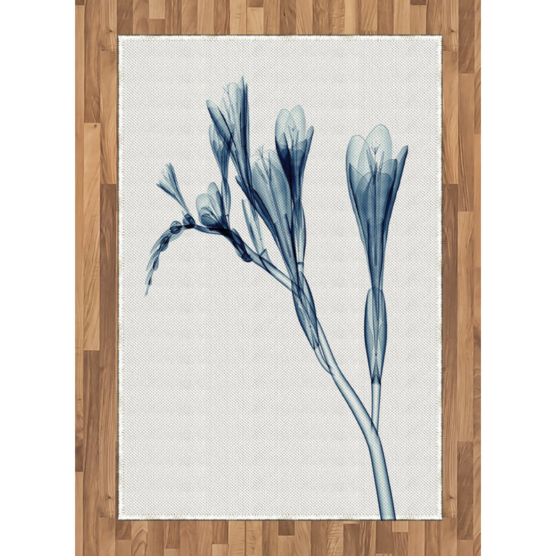 Gris fleur/Tapis décoratif noir, Rectangle— 4 pi x 5 pi 8 po