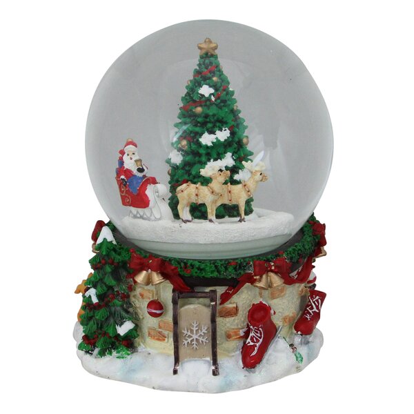 Northlight 6.5" Musical and Animated Santa on Sleigh Rotating Christmas