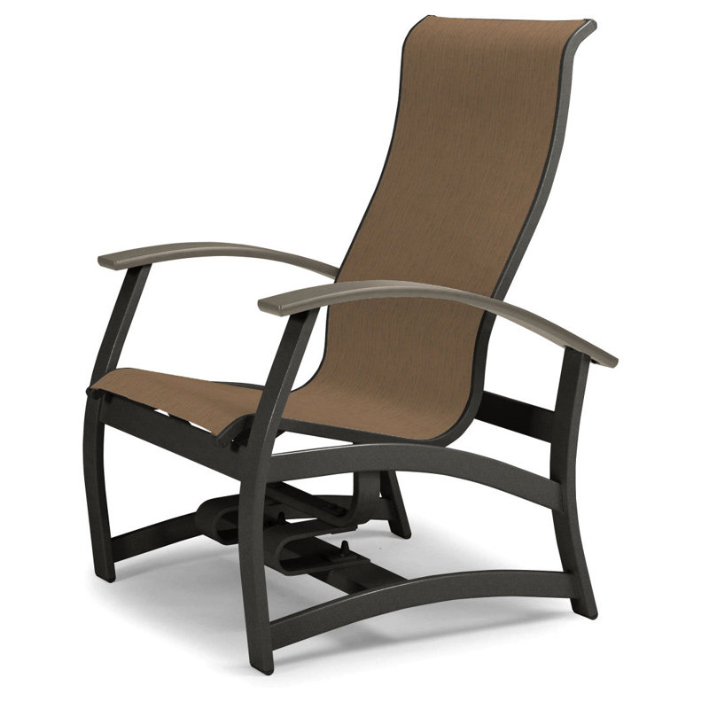Askar Swivel Powder Coated Aluminum Outdoor Lounge Chair, Red 1D Sunbrella®, Textured Graphite, Desert P60