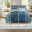 Ensembles de literie Serene Aqua, édredon en polyester avec motif à rayures moderne, parfait pour la détente à la maison