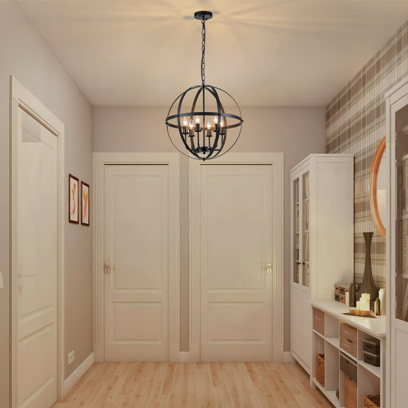 Isavela 20.47''W 6 - Light Dimmable Candle Style Globe Chandelier