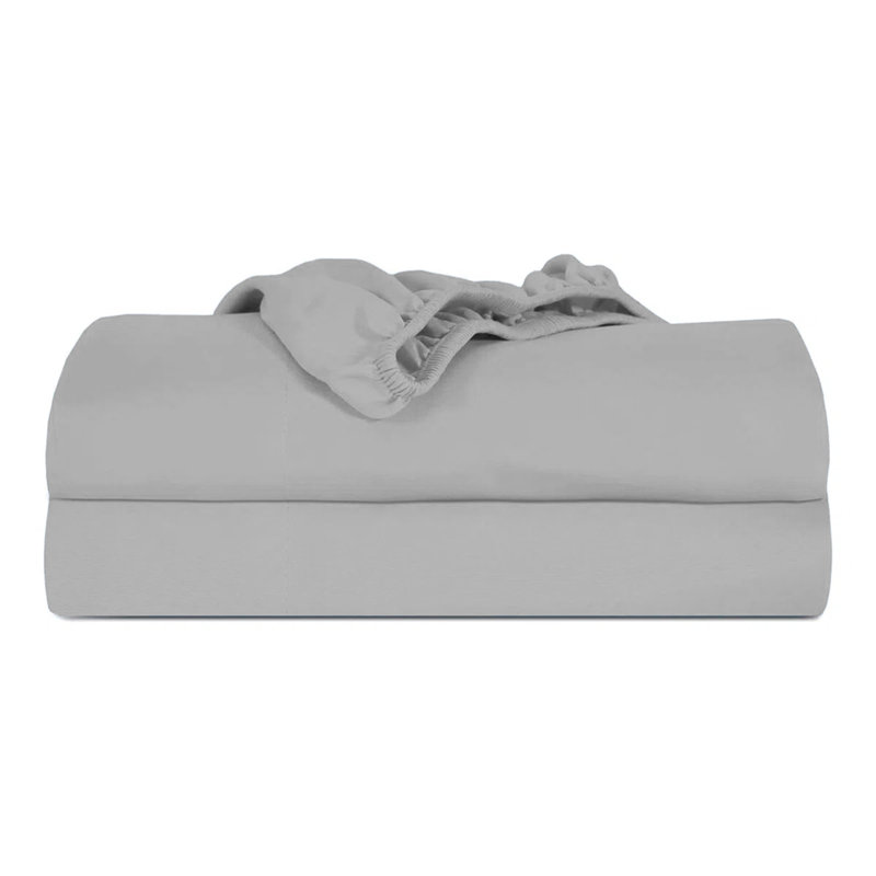 Ultra Soft 200 Thread Count Microfiber Fitted Sheet, Super King (6'), Silver
