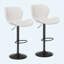 Ensemble de 2 tabourets de bar pivotants réglables en cuir synthétique avec dossier et repose-pieds 22,2 à 31 po-1370765270