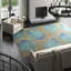 Lux Rose Floral Area Rug in Blue/Taupe-45410798