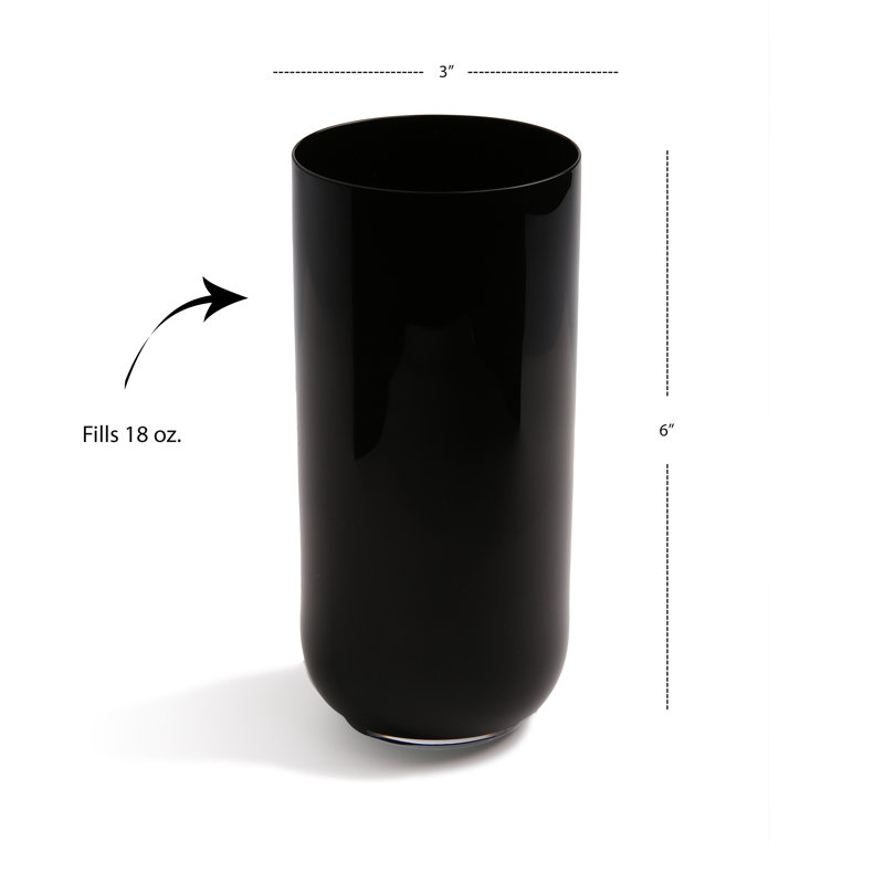 Akyah 14oz. Drinking Glass Set, Black