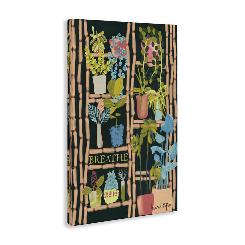  "Plant Plant" sur toile noire par Hannah Byatt, H 24 po x l 16 po