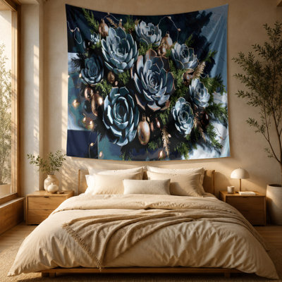 Christmas Christmas Succulents Wall Tapestry