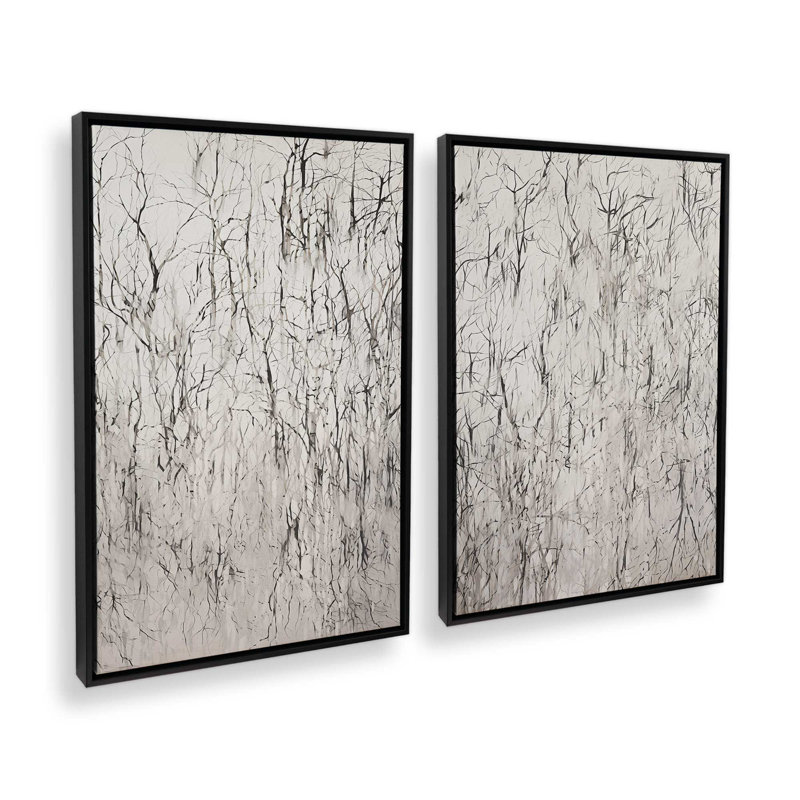 Onyx Eclipsed, ensemble de 2 impressions sur toile dans un cadre, Cadre flottant noir satiné
