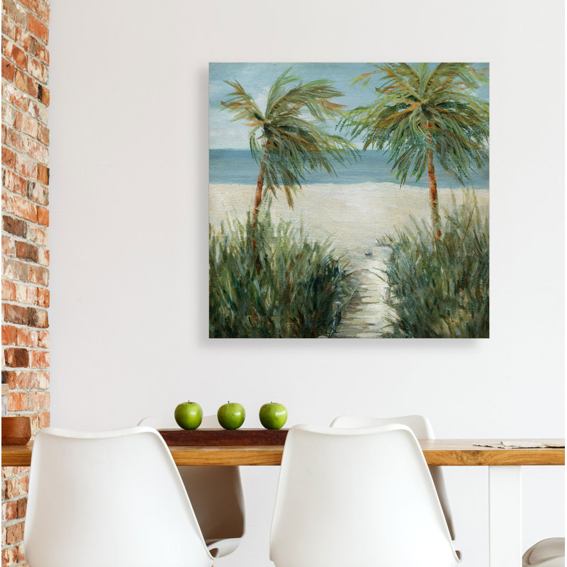 Plage de sable - peinture, H 16 po x l 16 po x P 1,5 po, Toile tendue