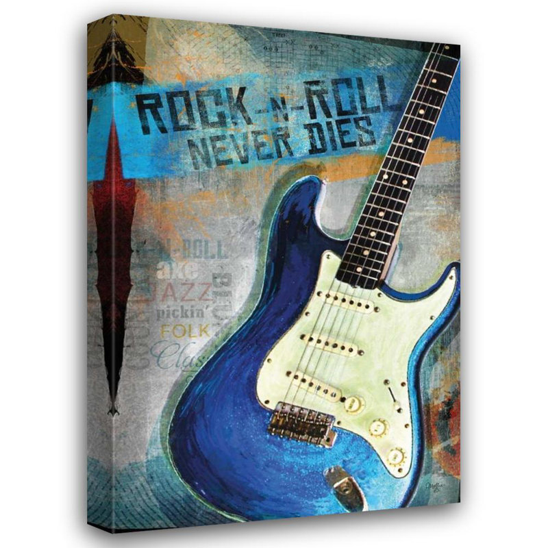 Art sur toile tendue par Williston Forge, Mollie B., Rock, n, Roll Never Dies, H 24 po x l 17 po