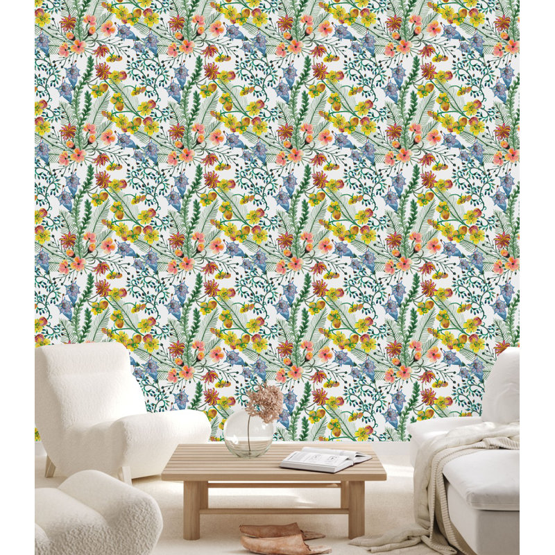 Carreau de papier peint l 25 po Wildflowers, L 2,09 pi x L 18,75 pi