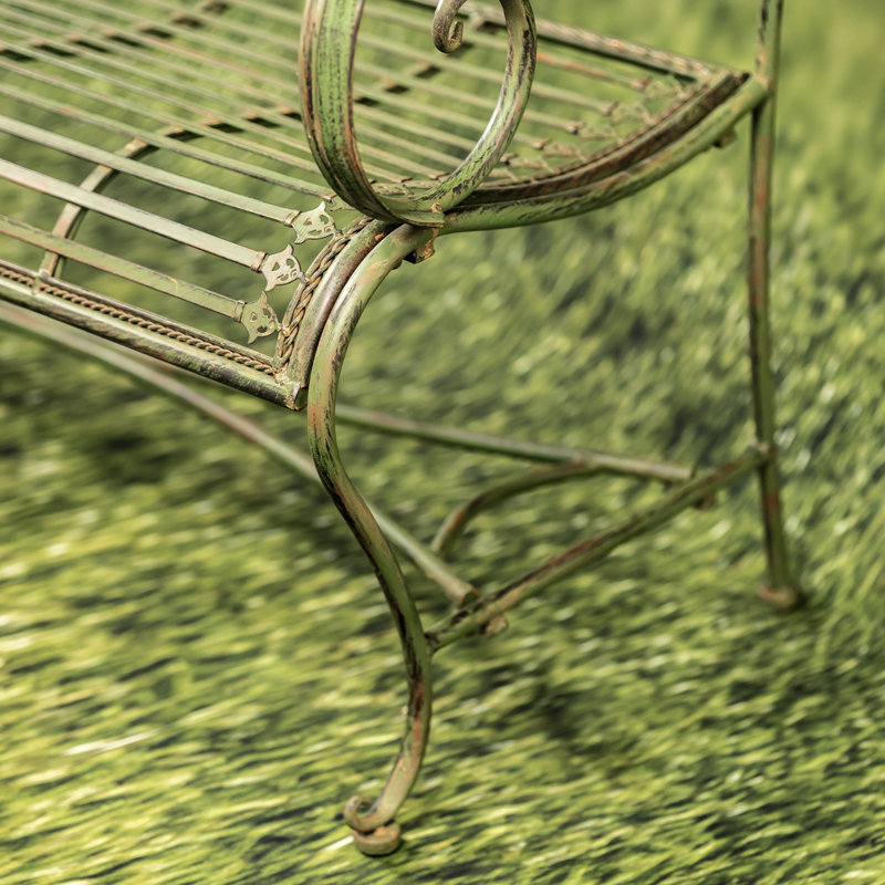 Banc de jardin en métal Stephania, Vert antique