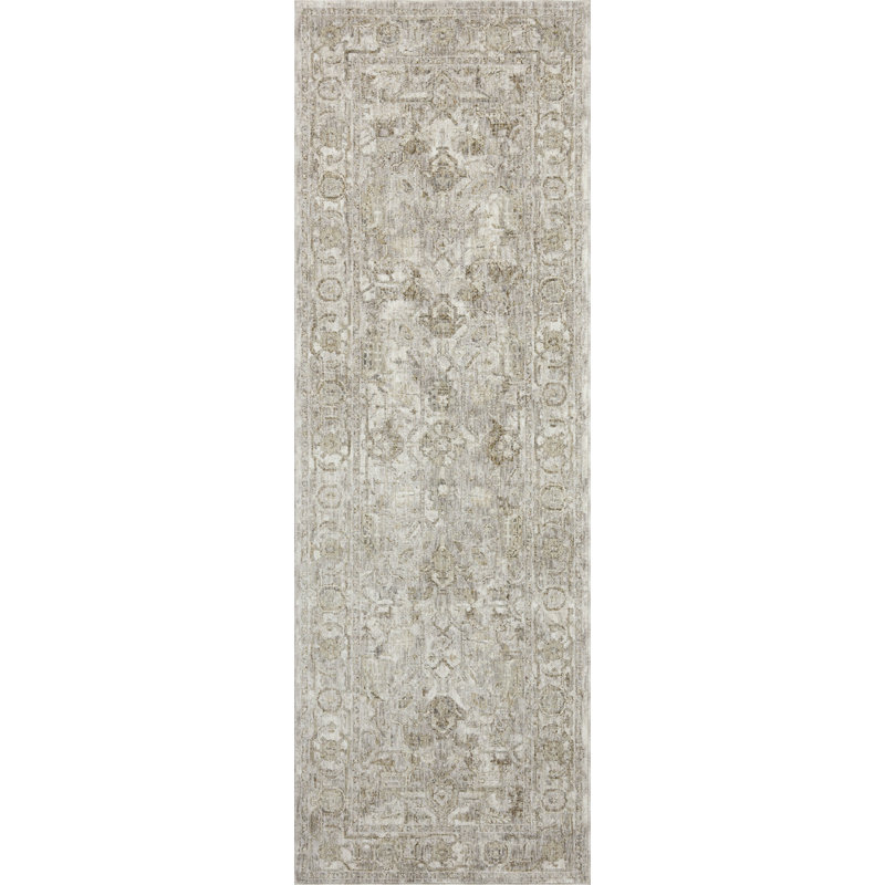 Tapis gris / taupe Amber Lewis x Loloi Honora, Carré 1 pi 6 po