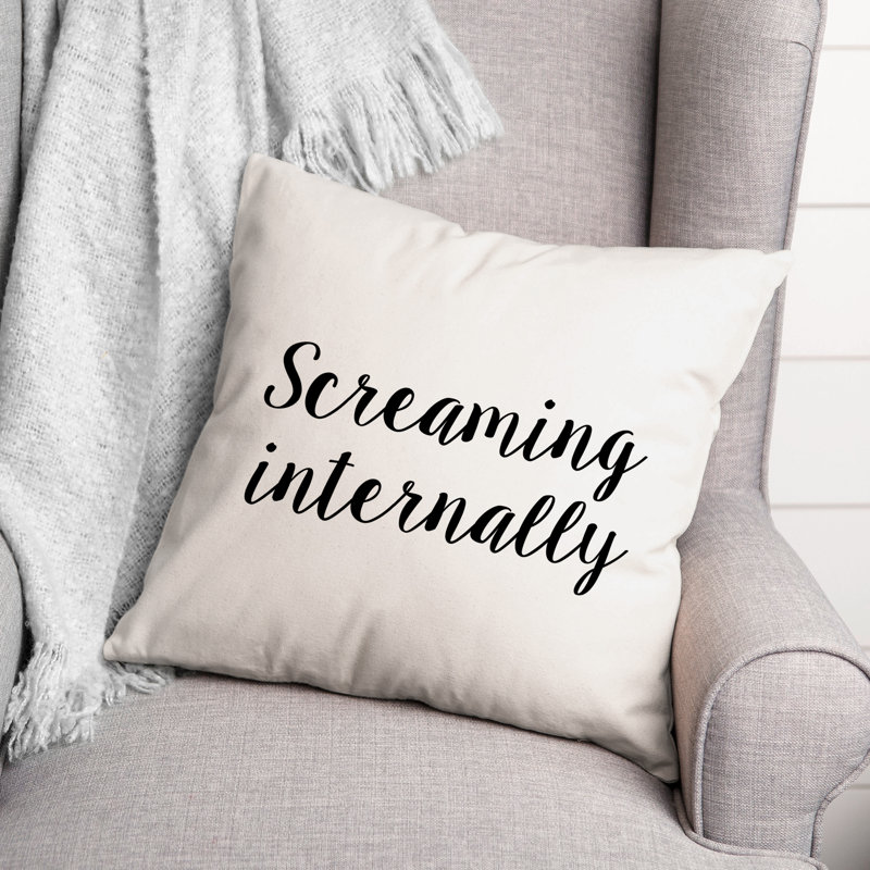 Black And White Typography Collection Throw Pillow