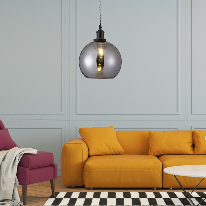 21cm H Glass Pendant Shade ( Screw On ), Smoked
