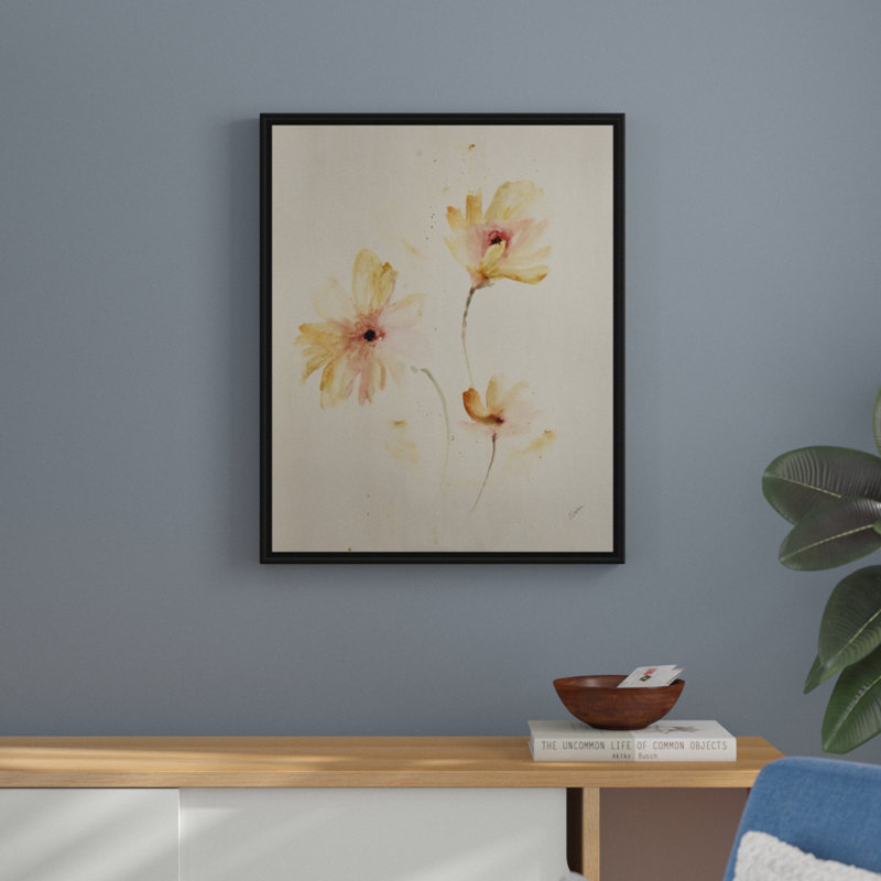 « essential to eden vi », peinture sur toile, H 31,7 po x l 25,7 po x p 1,75 po, Cadre flottant noir
