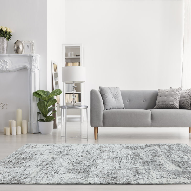 Aisha Metallic Flatweave Grey Rug, Rectangle 200 x 290cm